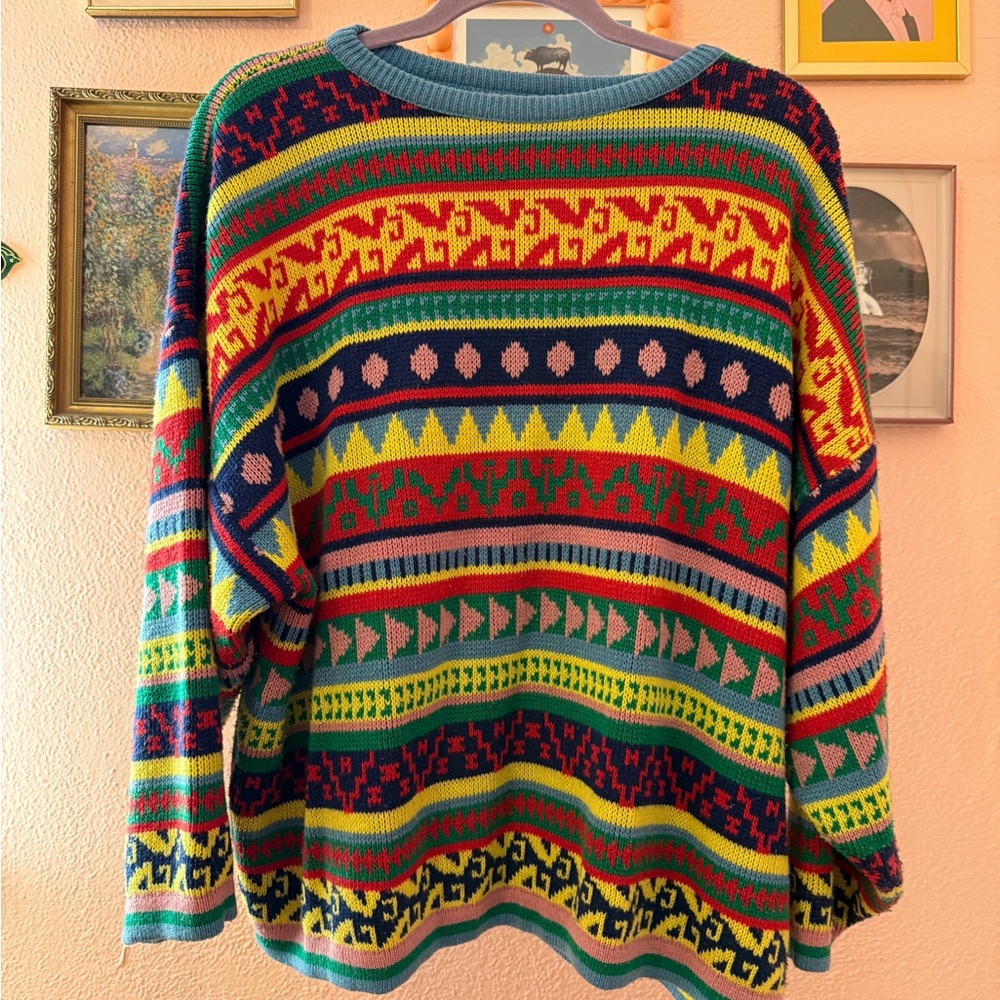 Vintage Avon Fashions Multicolor Geometric Women’s Crewneck Sweater